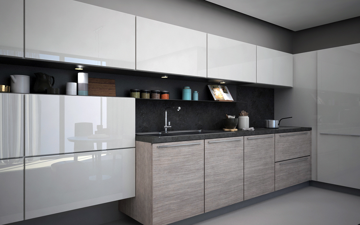 pretty，Kitchen scene，Interior design，modeling，